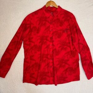 Ariat Western Bright Red long-Sleeve vented SPF Performance Shirt Size XXL